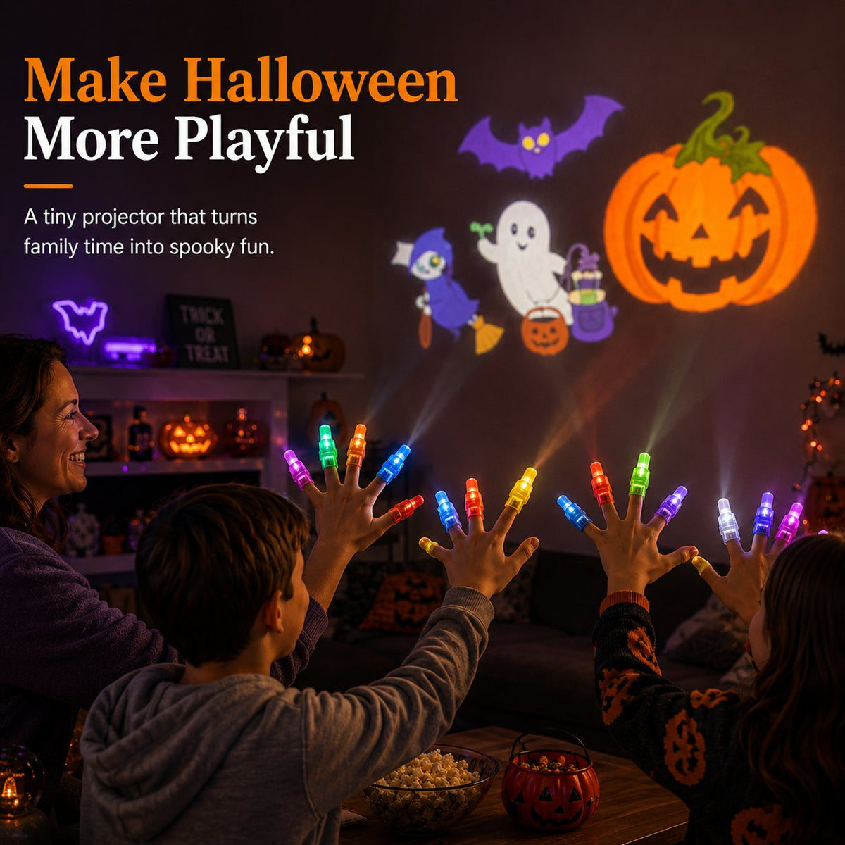 🎃12PCS Halloween Finger Projector Lights – Mini Pattern Projector