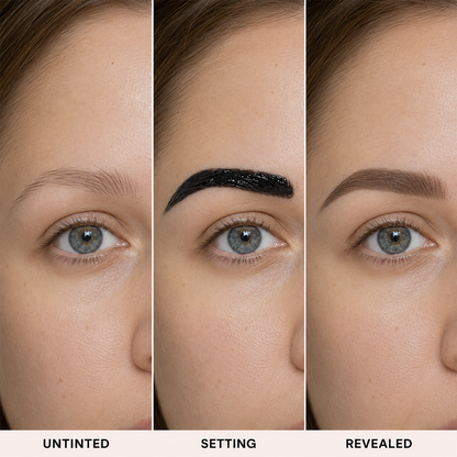 Waterproof Brow Tint – Peel‑off, easy apply. Covers greys