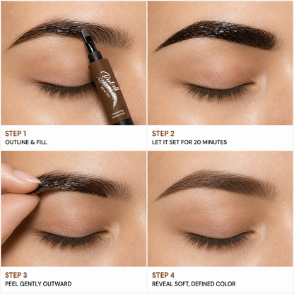 Waterproof Brow Tint – Peel‑off, easy apply. Covers greys