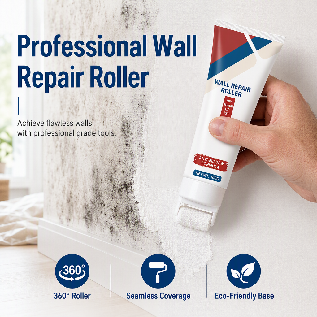🛠️ Waterproof Wall Repair Paste with Integrated Roller Brush – Easy DIY Solution for Cracks, Holes & Wall Damage
