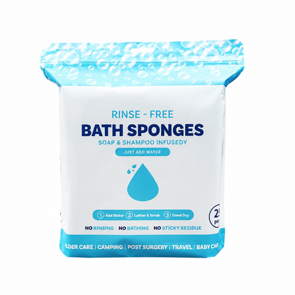 🎁Last Day 49% OFF - Freshness Anytime, Anywhere! 25 Large Rinse-Free Bathing Wipes for Adults