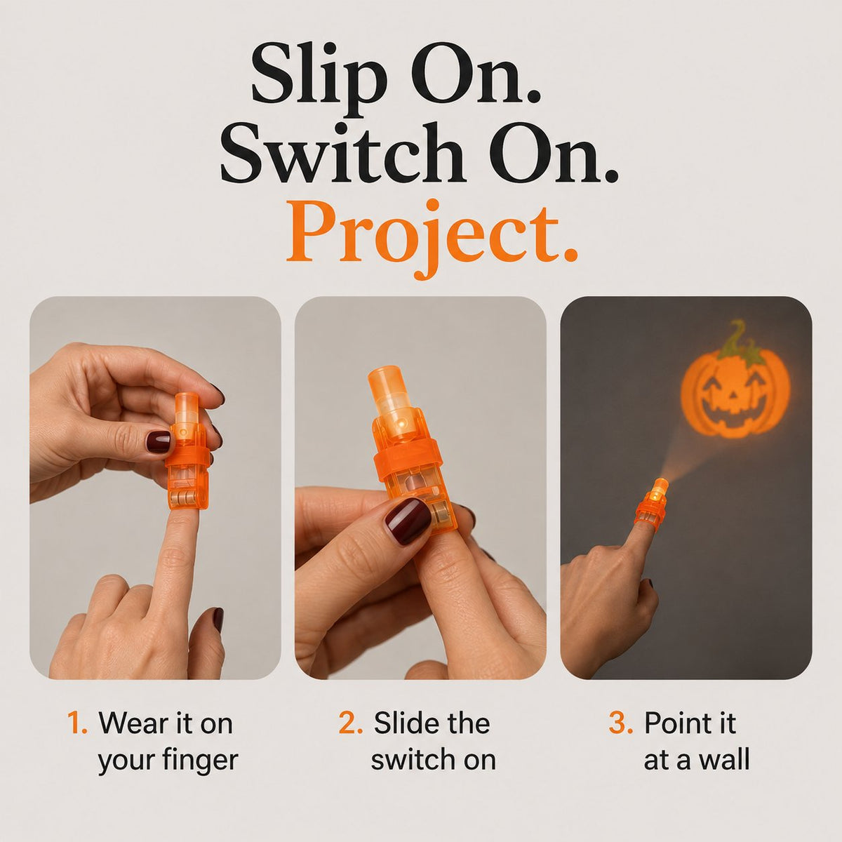 🎃12PCS Halloween Finger Projector Lights – Mini Pattern Projector