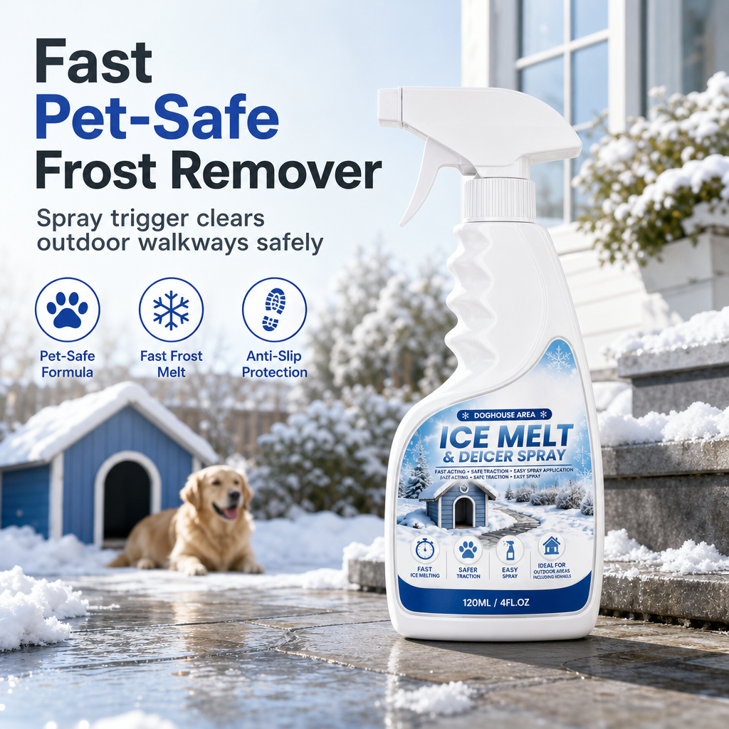 Outdoor De-Icing & Snow Melting Spray – pet-safe, dissolves frost on contact. Clear steps, walkways & patios fast 🔥