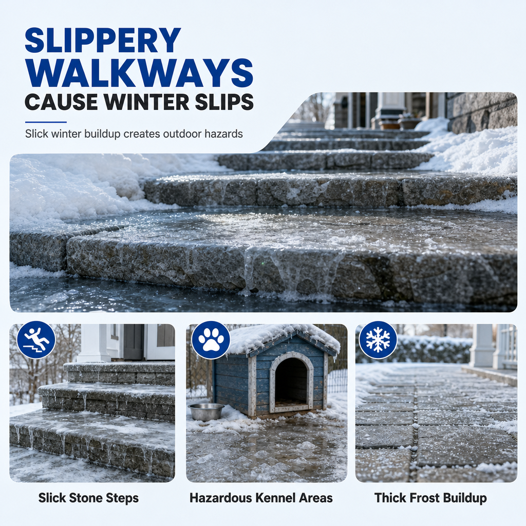 Outdoor De-Icing & Snow Melting Spray – pet-safe, dissolves frost on contact. Clear steps, walkways & patios fast 🔥